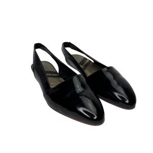Cherokee Rose Size 7W Diane Black Patent Leather Slingback‎ Flats Workwear